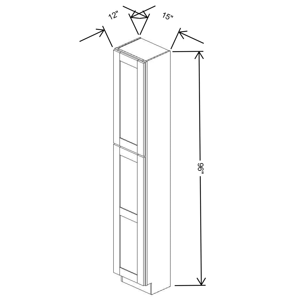 Fabuwood Allure Fusion Timber 15" W X 96" H X 12" D Tall Pantry Cabinet