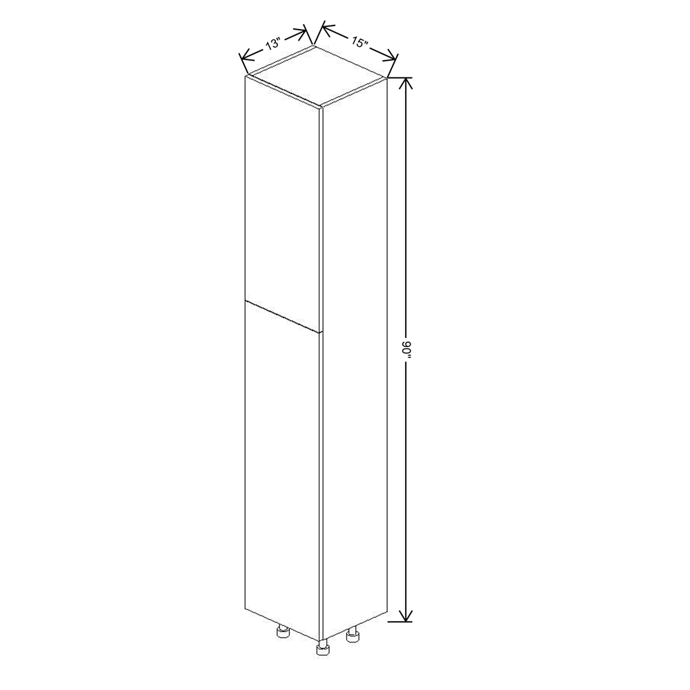 Fabuwood Illume Catalina Bianco Gloss 2 90"H Single Door Pantry