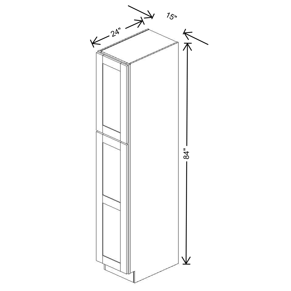 Fabuwood Allure Fusion Oyster  Tall Pantry 15"W x 84"H Shaker Cabinet