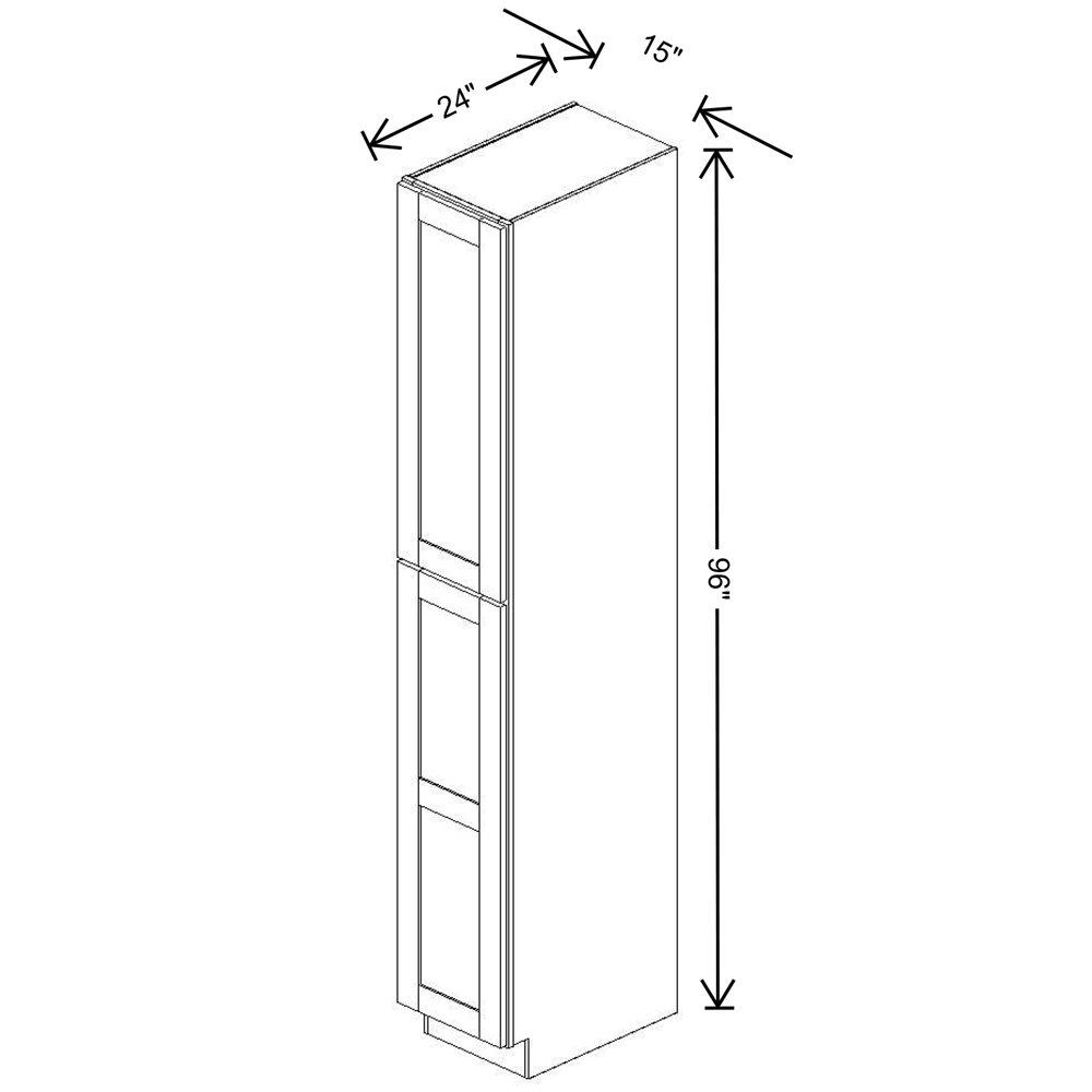 Fabuwood Allure Galaxy Linen Tall Pantry 15"W x 96"H Shaker Cabinet