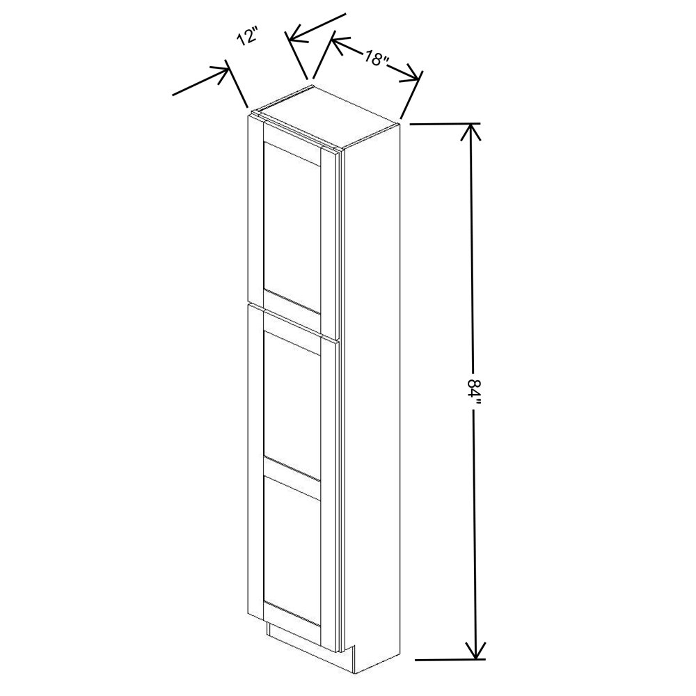 Fabuwood Allure Fusion Kona 18"W X 84"H X 12"D  Tall Pantry