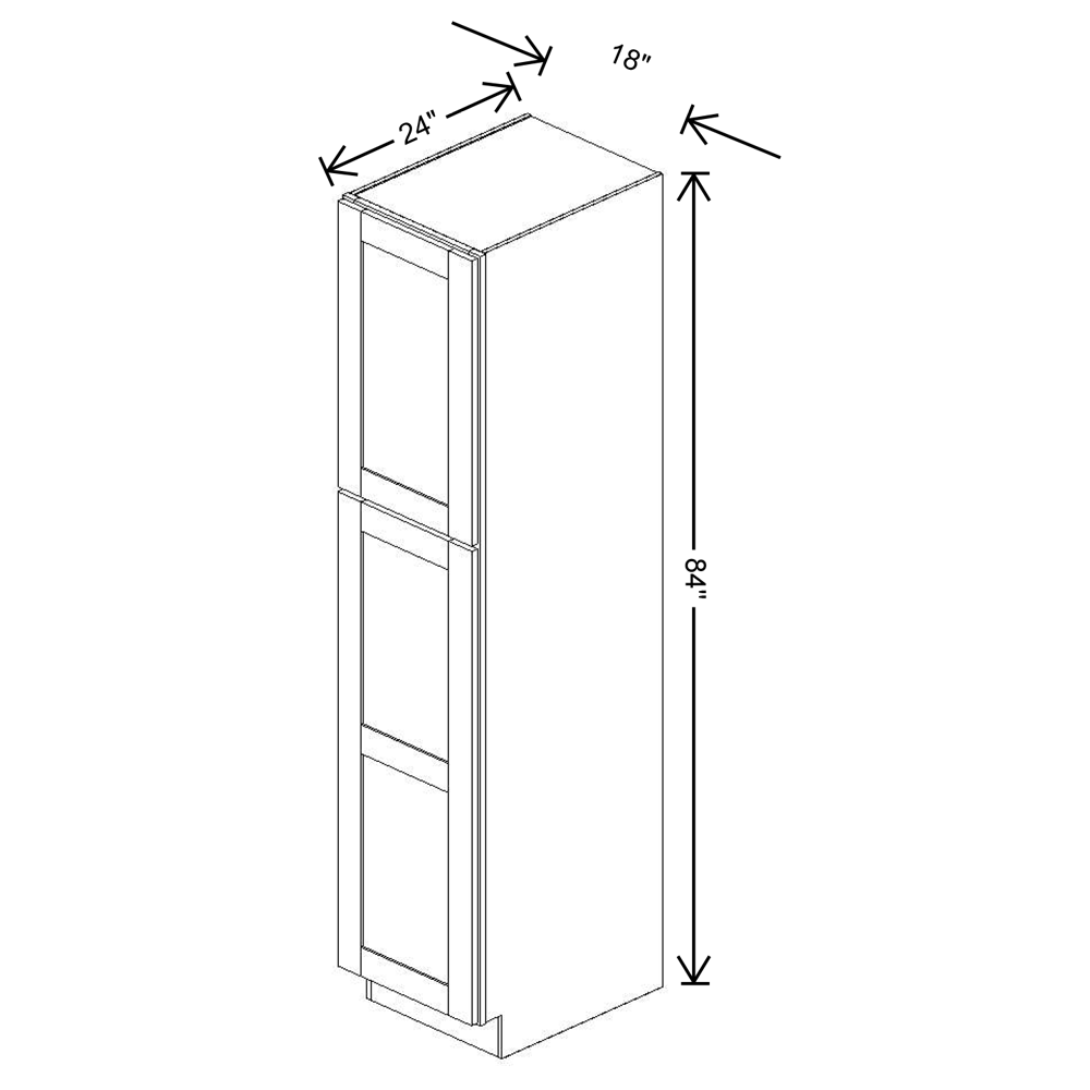 Fabuwood Allure Luna Timber Tall Pantry 18"W x 84"H Shaker Cabinet