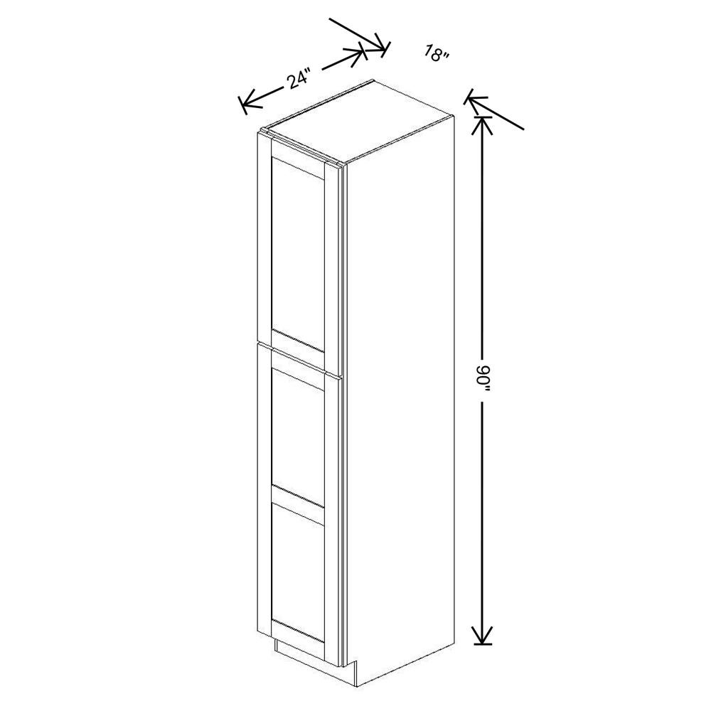 Fabuwood Allure Fusion Oyster  Tall Pantry 18"W x 90"H Shaker Cabinet