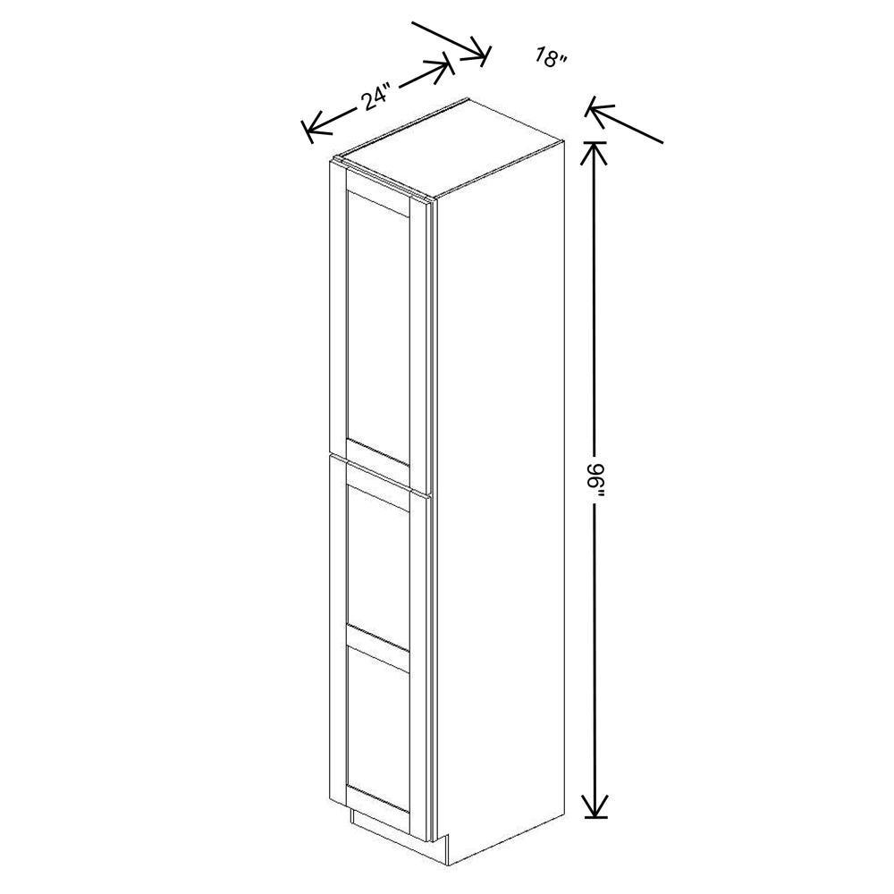 Fabuwood Allure Fusion Oyster  Tall Pantry 18"W x 96"H Shaker Cabinet