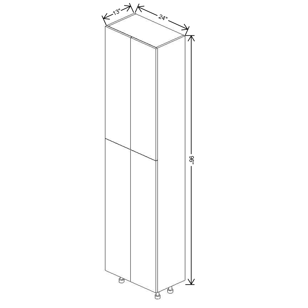 Fabuwood Illume Catalina Bianco Gloss 2 96"H Double Door Pantry