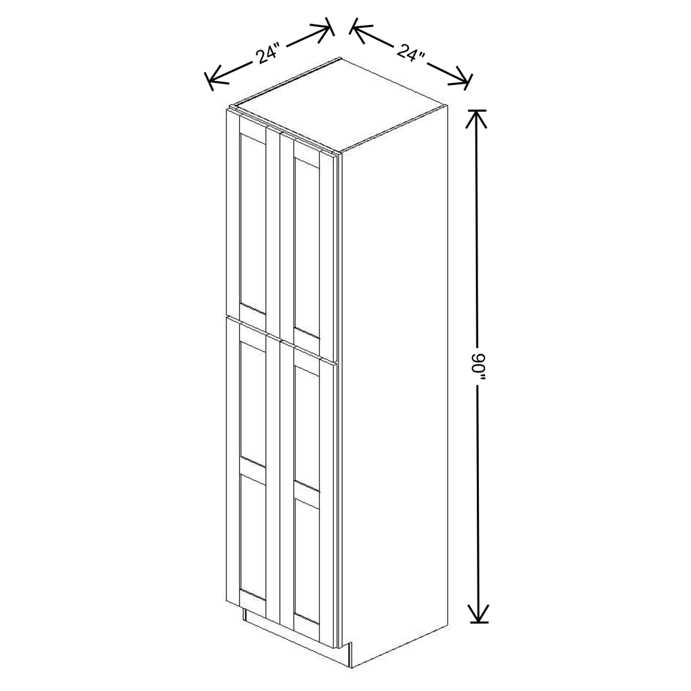 Fabuwood Allure Imperio Dove Tall Pantry 24"W x 90"H Shaker Cabinet