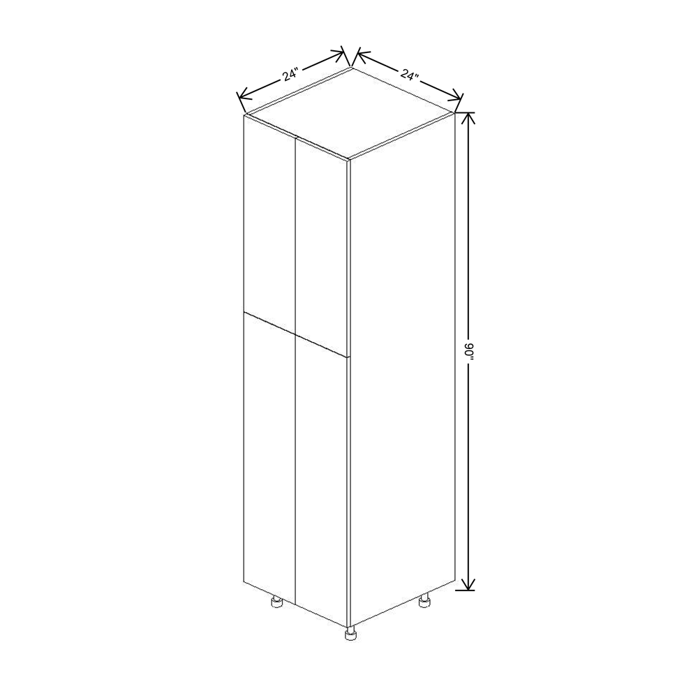 Fabuwood Illume Catalina Bianco Gloss 2 90"H Double Door Pantry