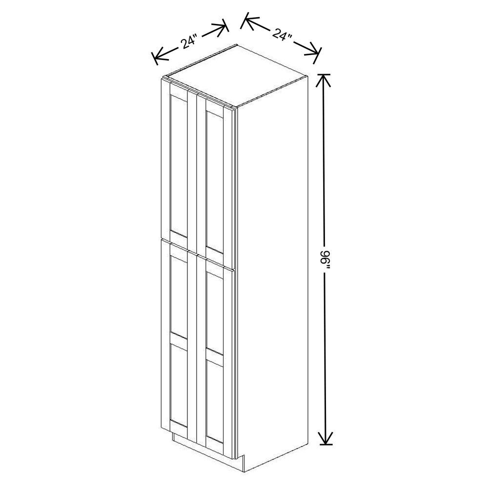 Fabuwood Allure Fusion Nickel Tall Pantry 24"W x 96"H Shaker Cabinet