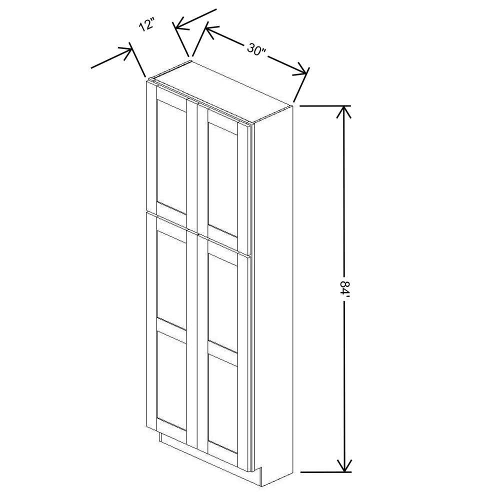 Fabuwood Allure Galaxy Frost 30"W X 84"H X 12"D Tall Pantry