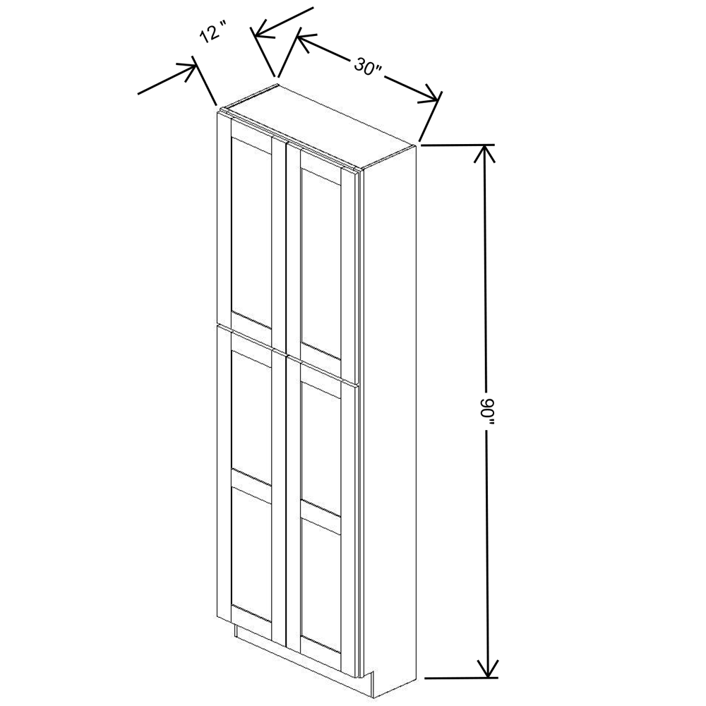 Fabuwood Allure Galaxy horizon 30"W X 90"H X 12"D Tall Pantry