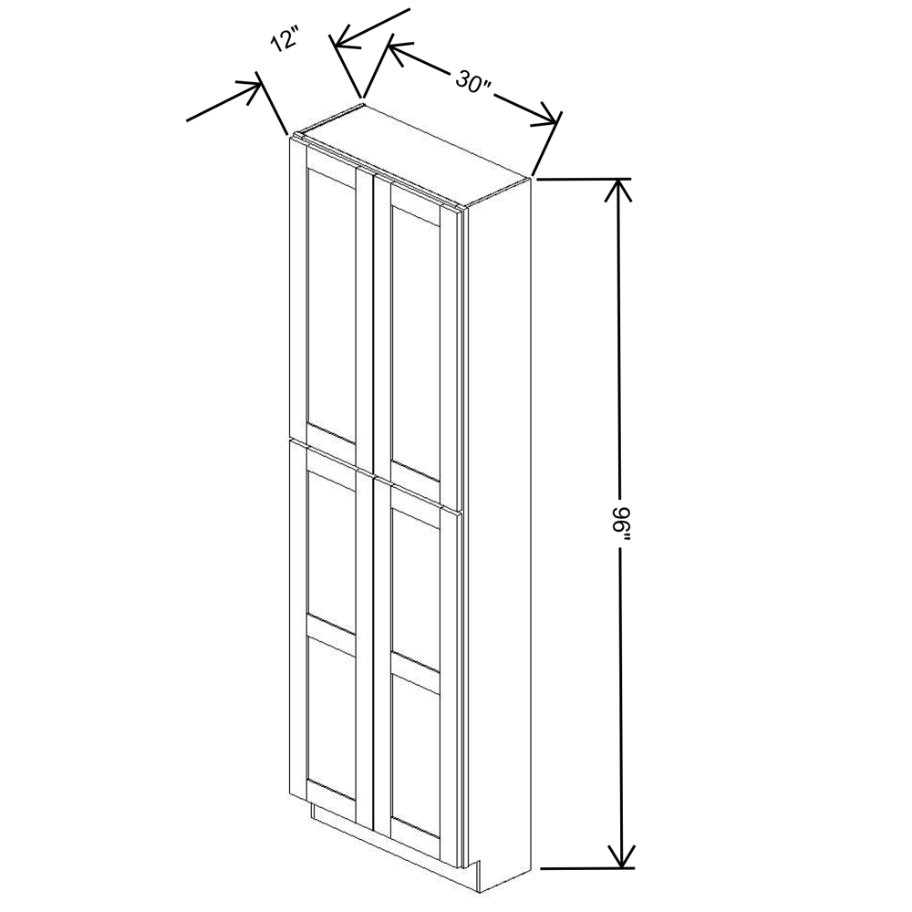 Fabuwood Allure Galaxy Nickel 30"W X 96"H X 12"D Tall Pantry