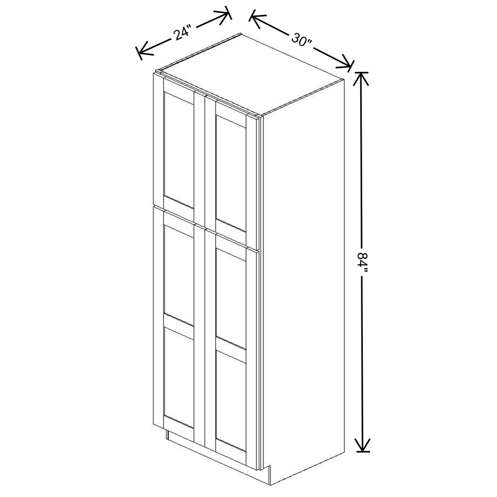 Fabuwood Allure Fusion Stone Tall Pantry 30"W x 84"H Shaker Cabinet