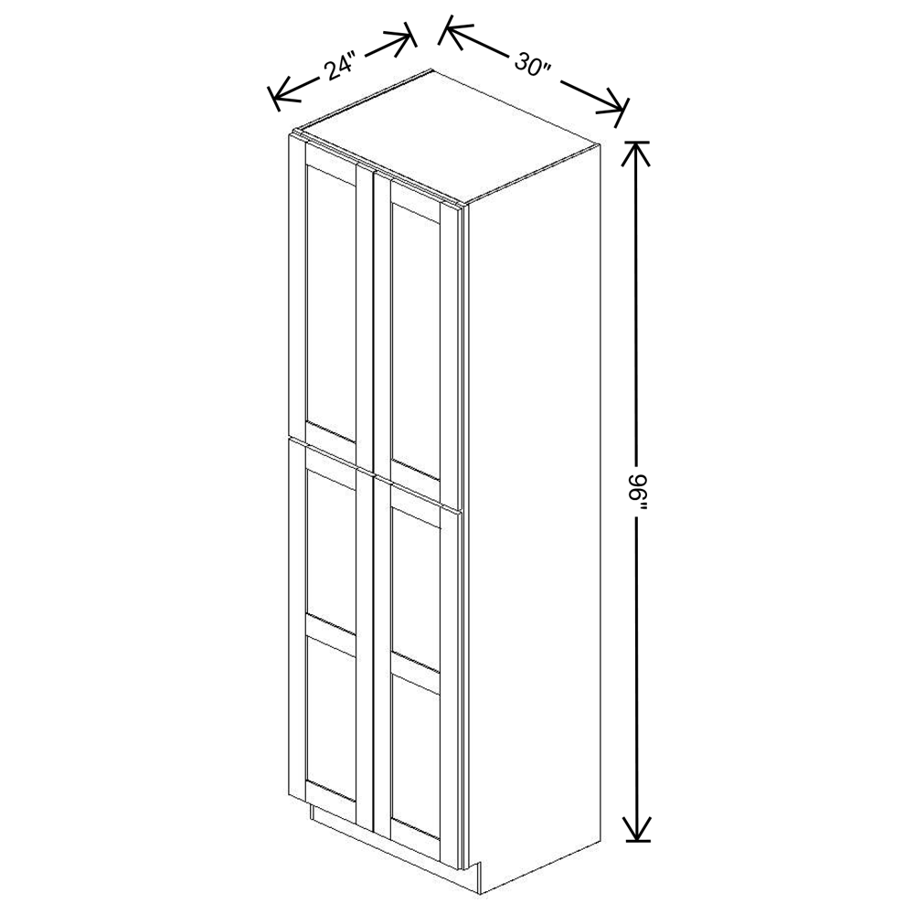 Fabuwood Allure Galaxy Frost Tall Pantry 30"W x 96"H Shaker Cabinet