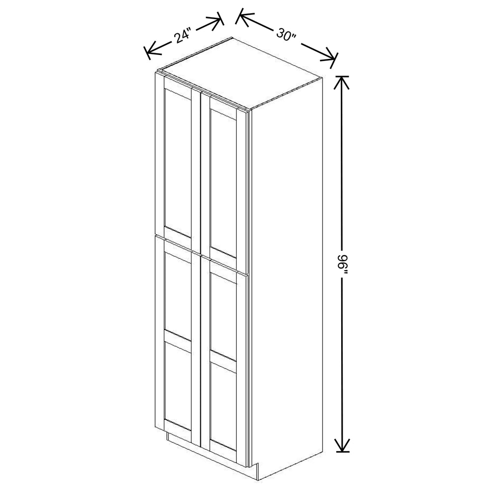 Fabuwood Allure Luna Desert Oak 30" W X 96" H X 24" D Tall Pantry Cabinet