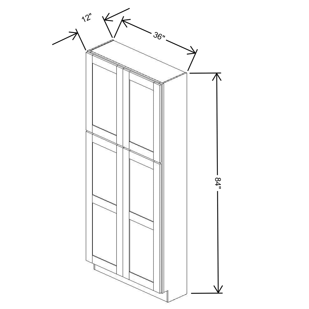 Fabuwood Allure Luna Dove 36"W X 84"H X 12"D Tall Pantry
