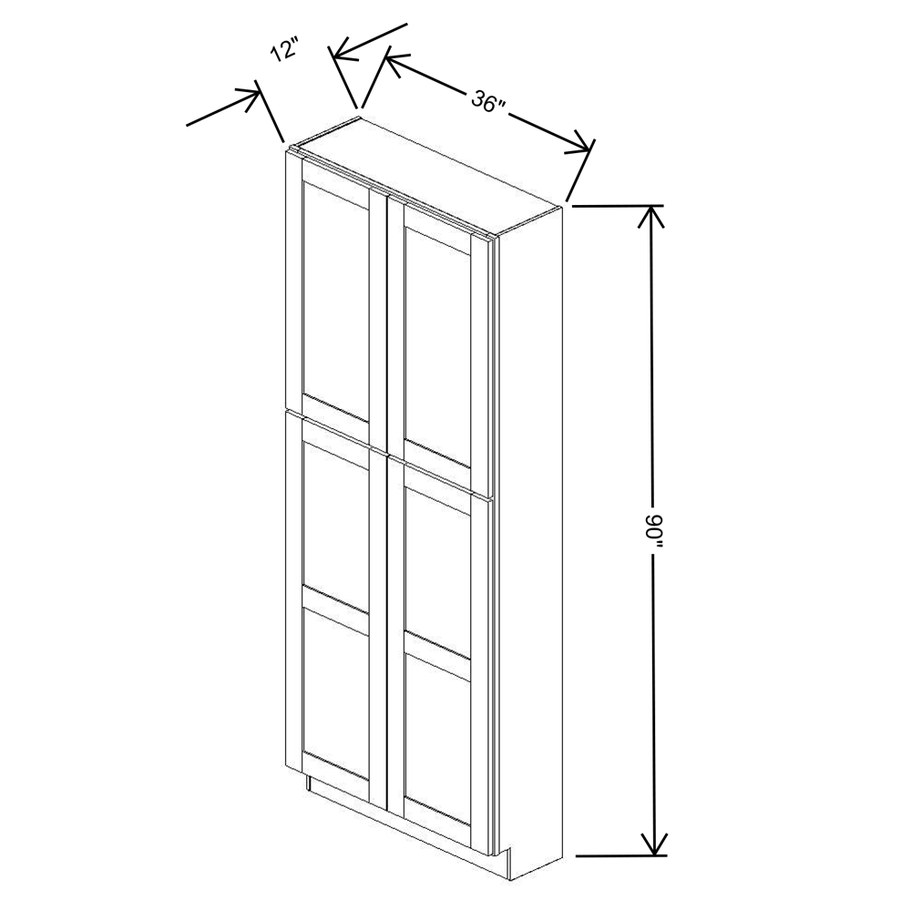 Fabuwood Allure Galaxy Frost 36"W X 90"H X 12"D Tall Pantry