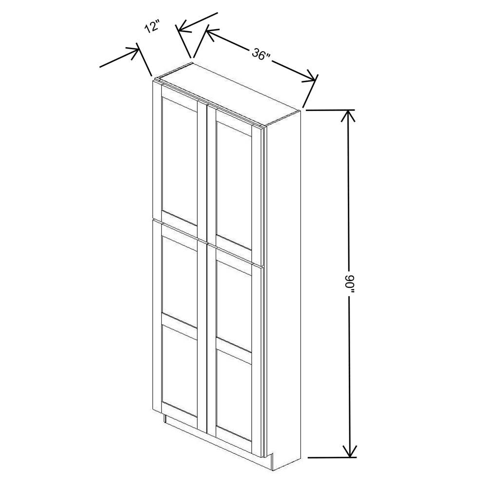 Fabuwood Allure Luna Dove 36"W X 90"H X 12"D Tall Pantry