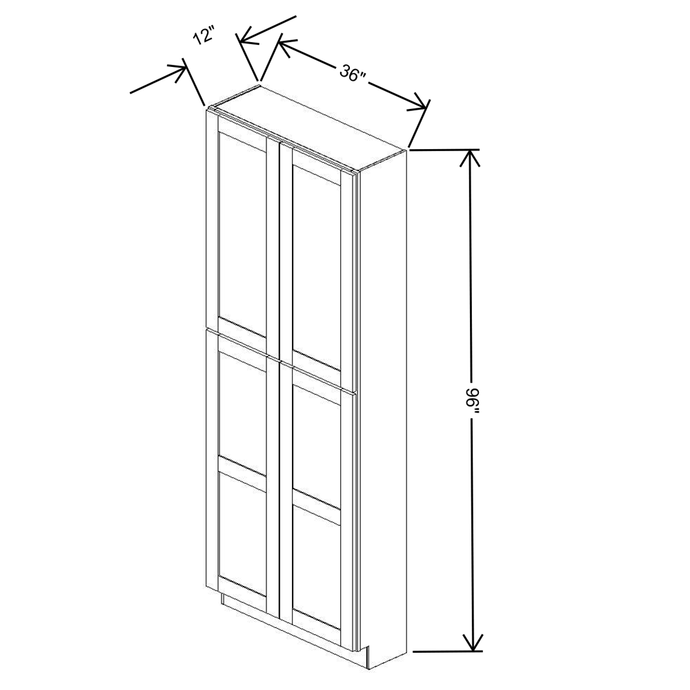 Fabuwood Allure Galaxy Frost 36"W X 96"H X 12"D Tall Pantry