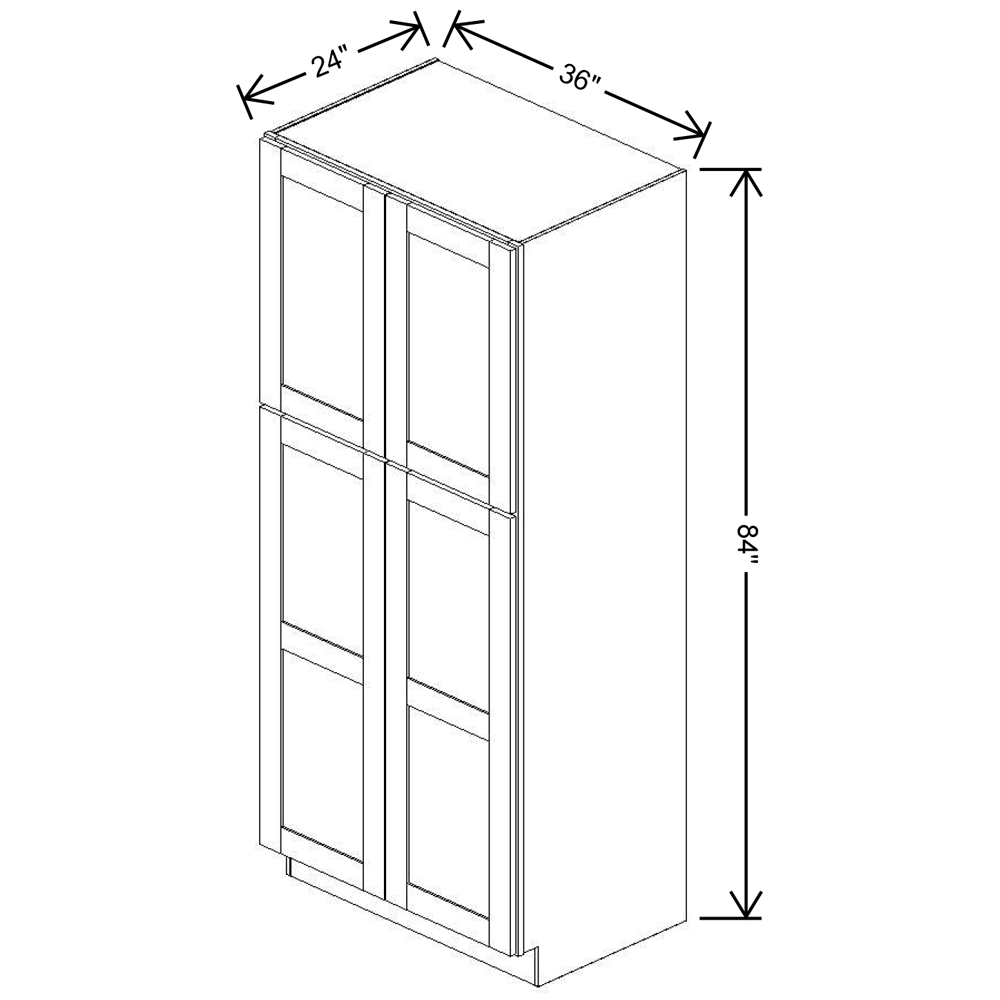 Fabuwood Allure Galaxy Frost 36"W X 84"H X 24"D Double Door Pantry