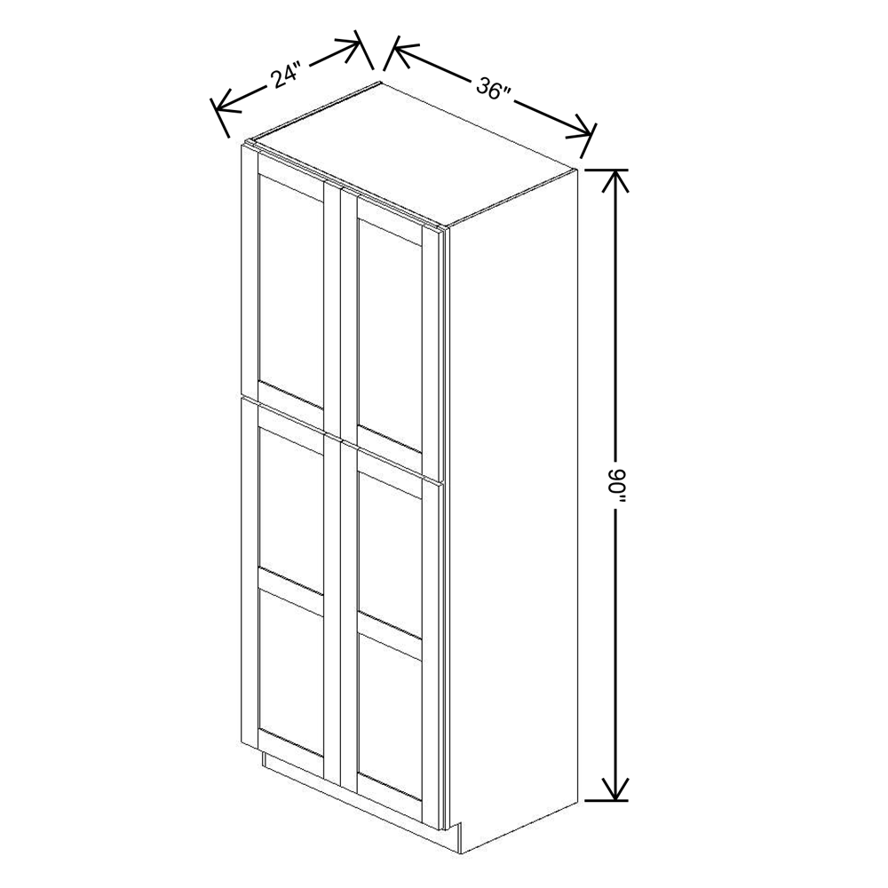 Fabuwood Allure Luna Indigo 36"W X 90"H X 24"D Double Door Pantry