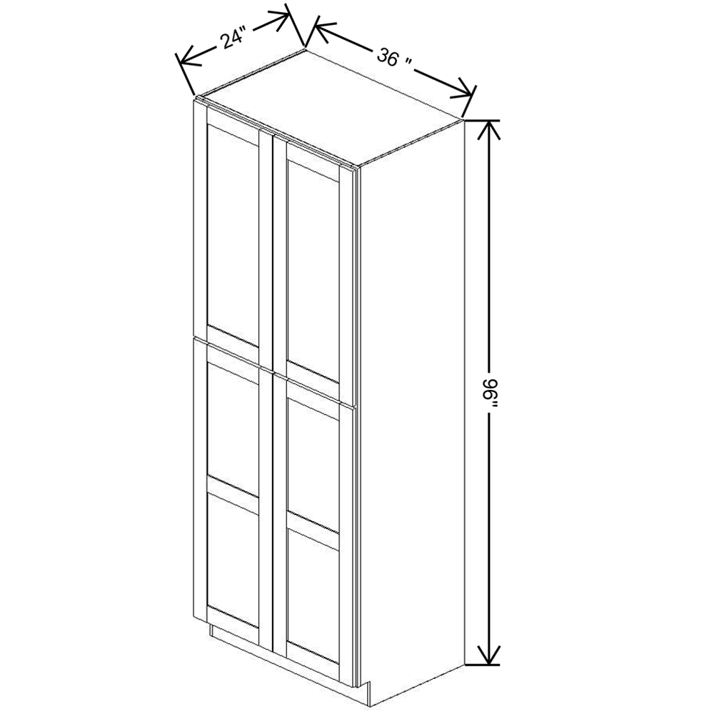 Fabuwood Allure Galaxy Cobblestone 36"W X 96"H X 24"D Double Door Pantry