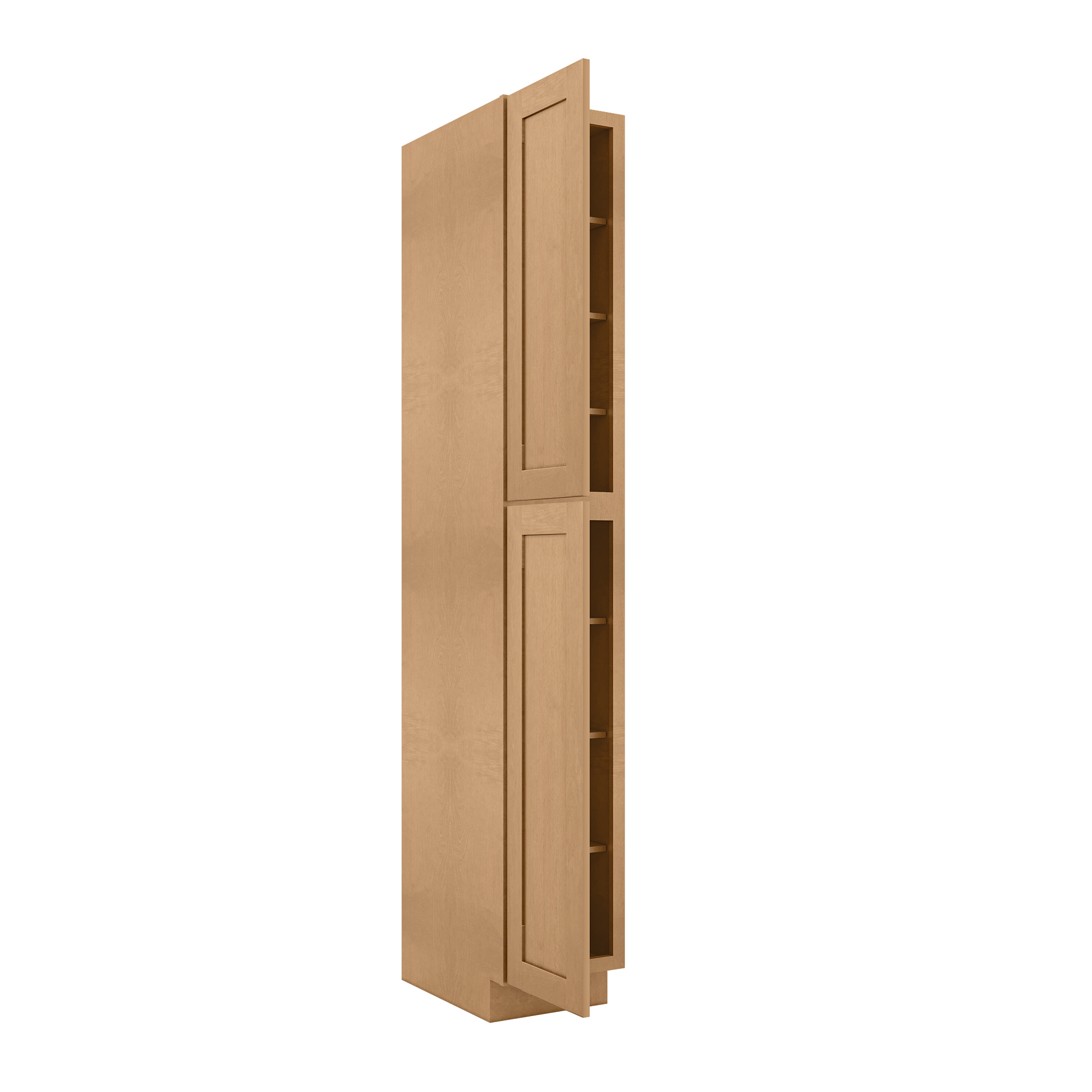 Utility Kitchen Cabinet U1596 Shaker Toffee LessCare 15 in. width 96 in. height 24 in. depth