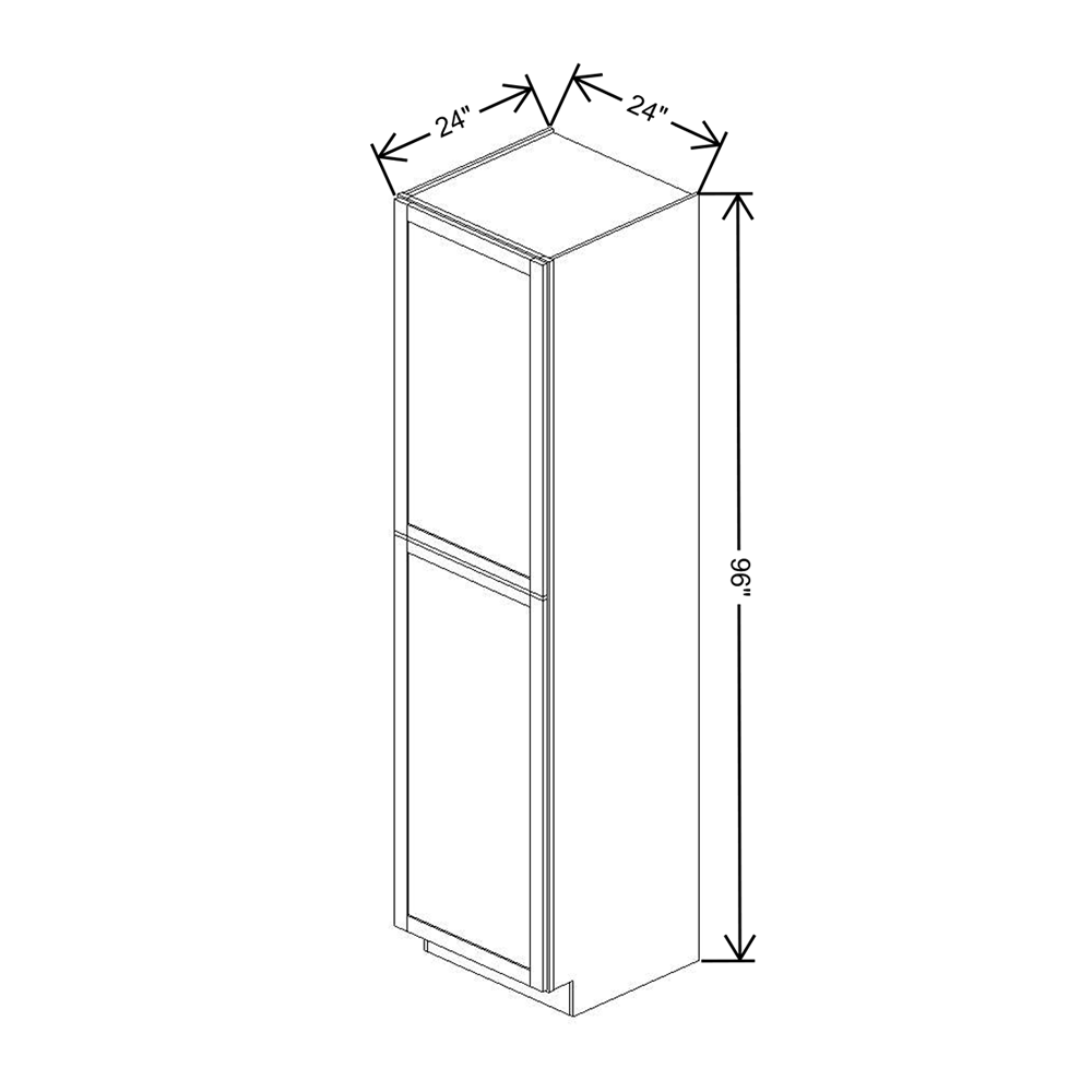 Wolf Classic Waverly White Paint 24"W X 96"H X 24"D Utility