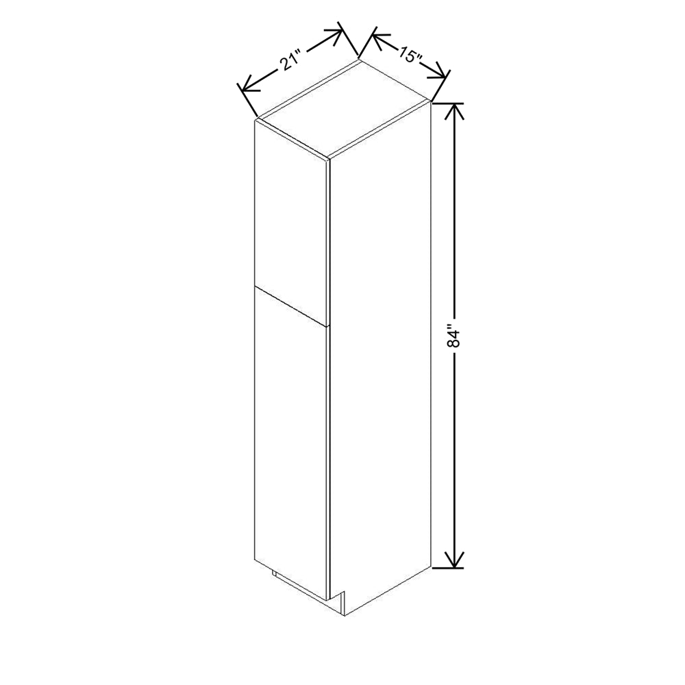 CNC Concord Elegant Smoky Grey 15" W X 21" D X 84" H Single Door Utility Cabinet