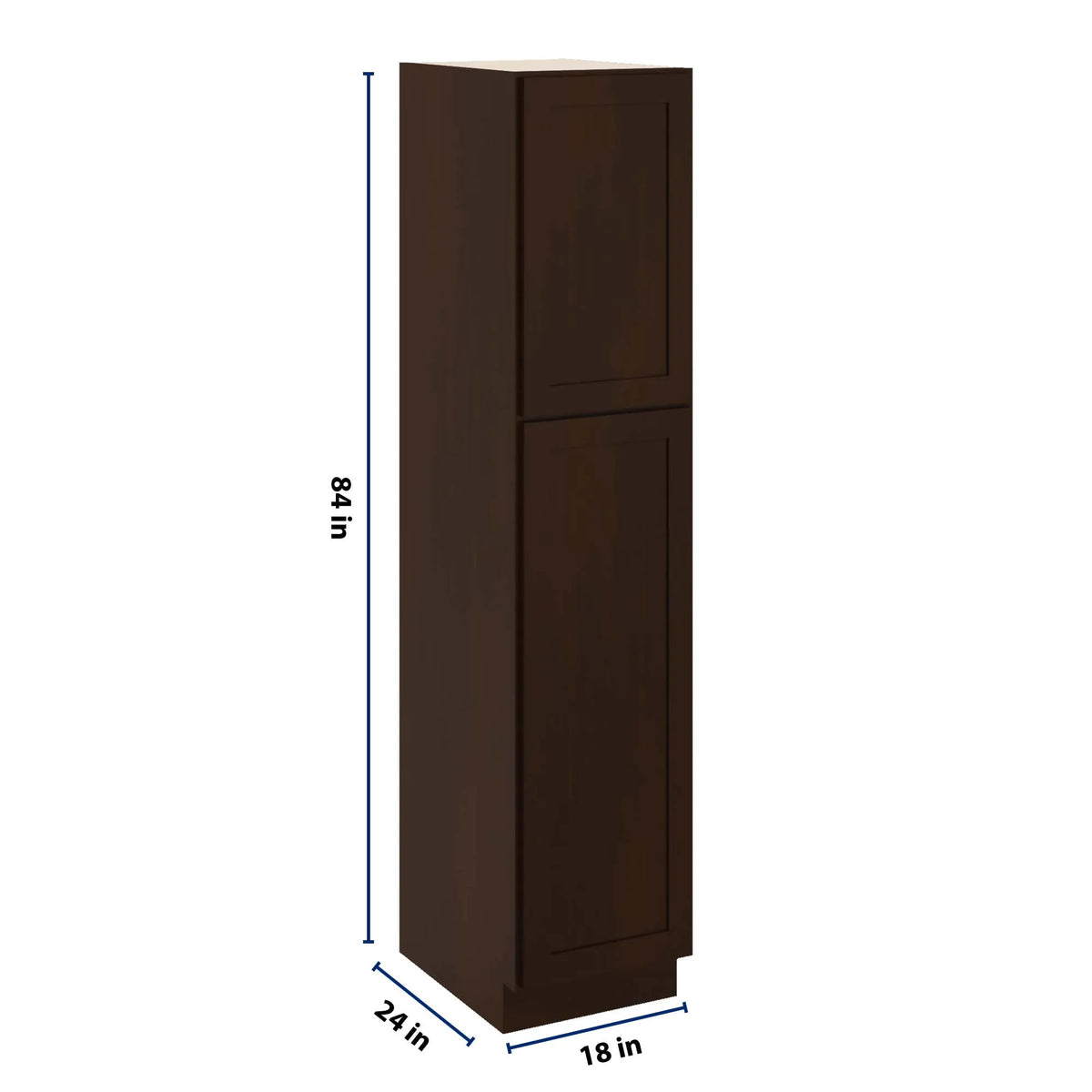 CNC Luxor 5-Piece Espresso 18" W X 24" D X 84" H Single Door Utility Cabinet