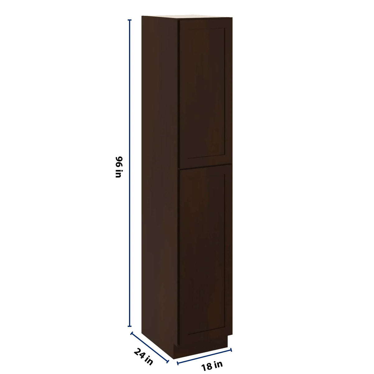 CNC Luxor 5-Piece Espresso 18" W X 24" D X 96" H Single Door Utility Cabinet