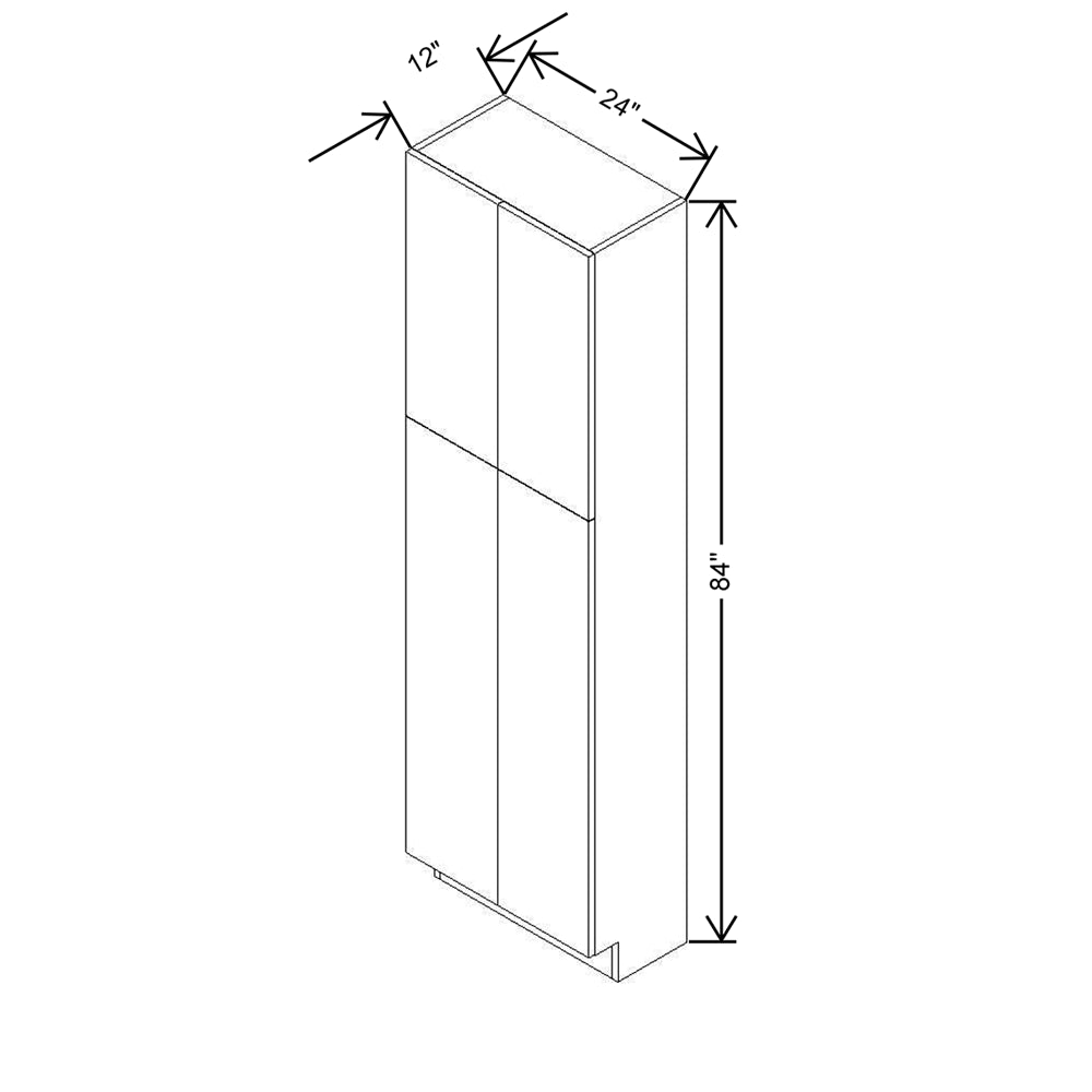 CNC Classic Milano Ash 24" W X 12" D X 84" H Double Door Utility Cabinet