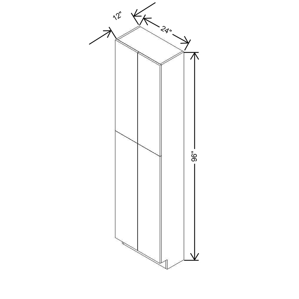 CNC Classic Milano Ash 24" W X 12" D X 96" H Double Door Utility Cabinet