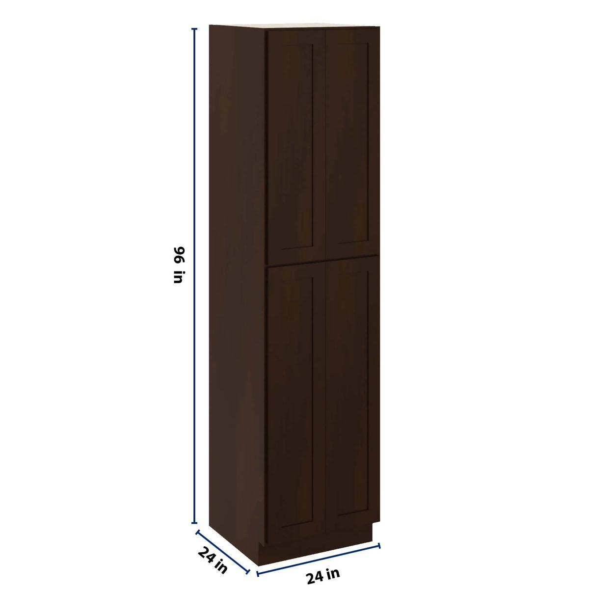 CNC Luxor 5-Piece Espresso 24" W X 24" D X 96" H Double Door Utility Cabinet