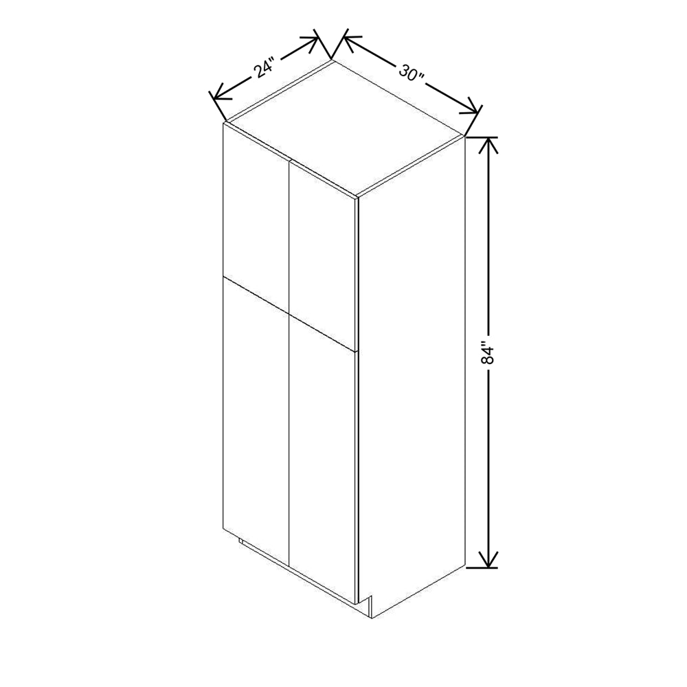 CNC Classic Milano Ash 30" W X 24" D X 84" H Double Door Utility Cabinet