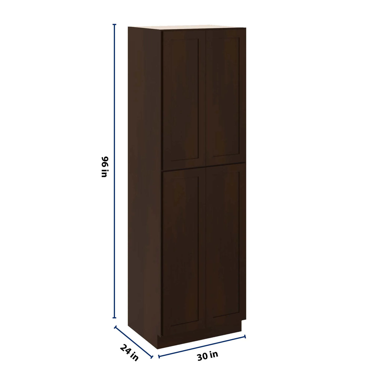 CNC Luxor 5-Piece Espresso 30" W X 24" D X 96" H Double Door Utility Cabinet