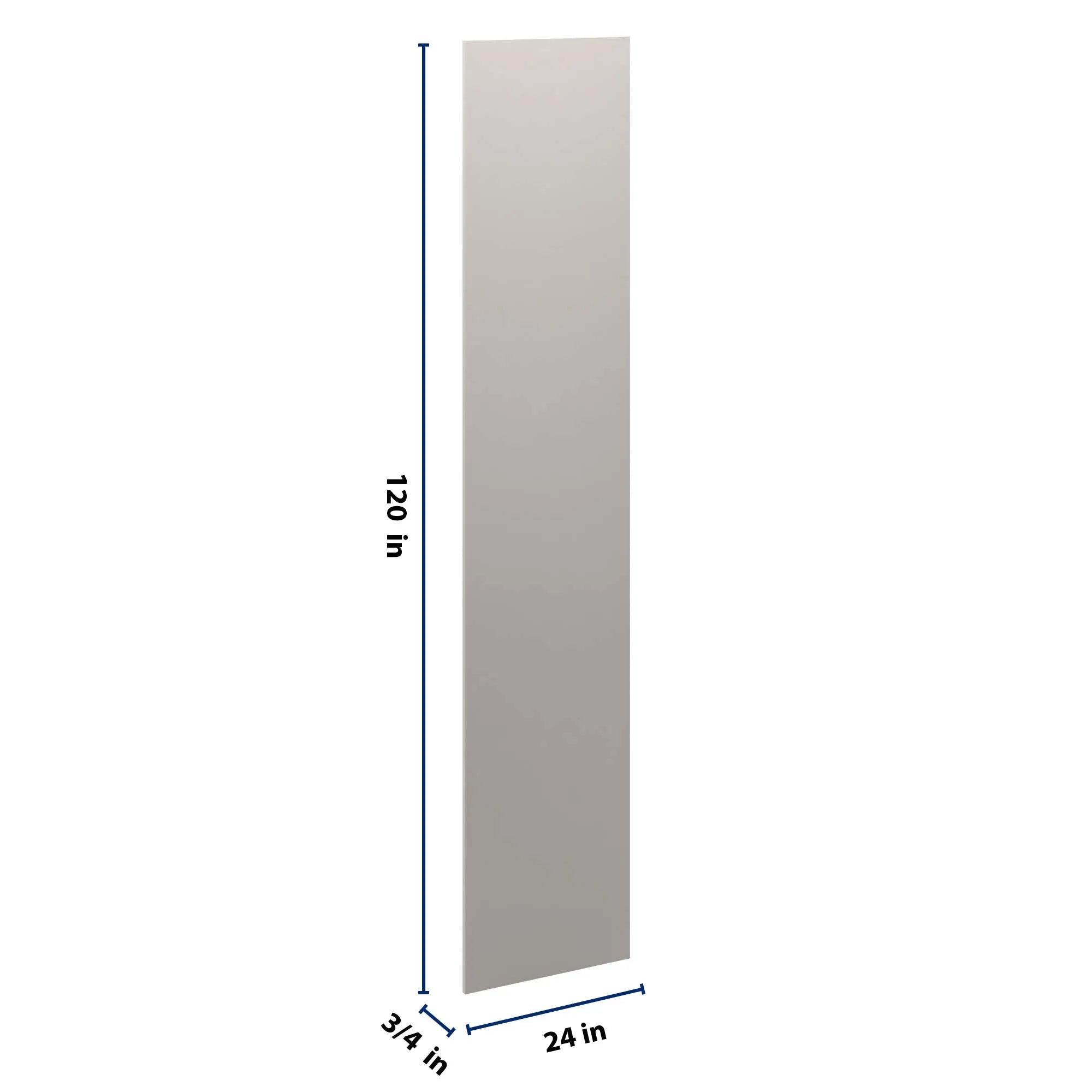 cnc luxor 5 piece misty grey 3 4 w x 120 h x 24 d refrigerator end panel