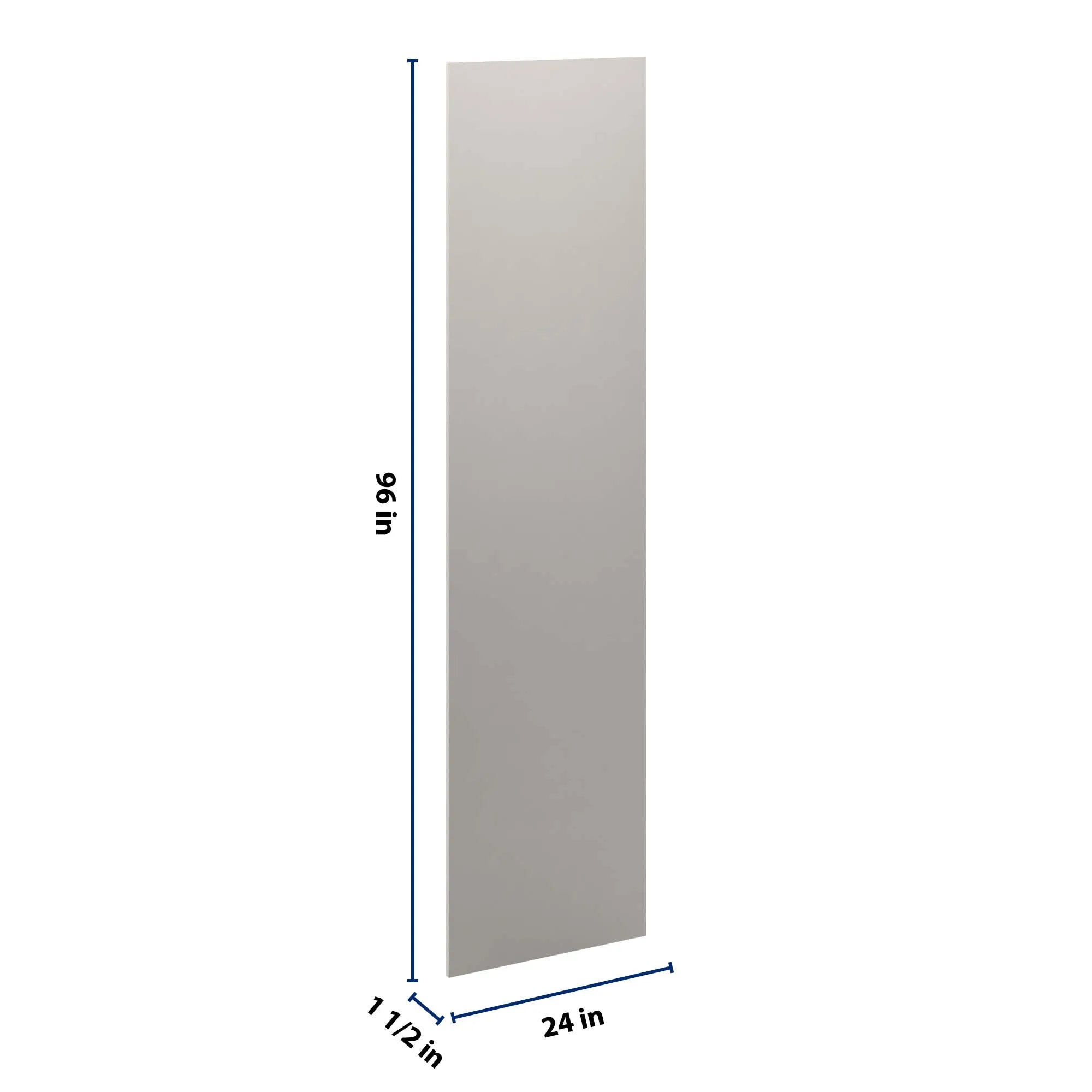 cnc luxor 5 piece misty grey 3 4 w x 96 h x 24 d refrigerator end panel
