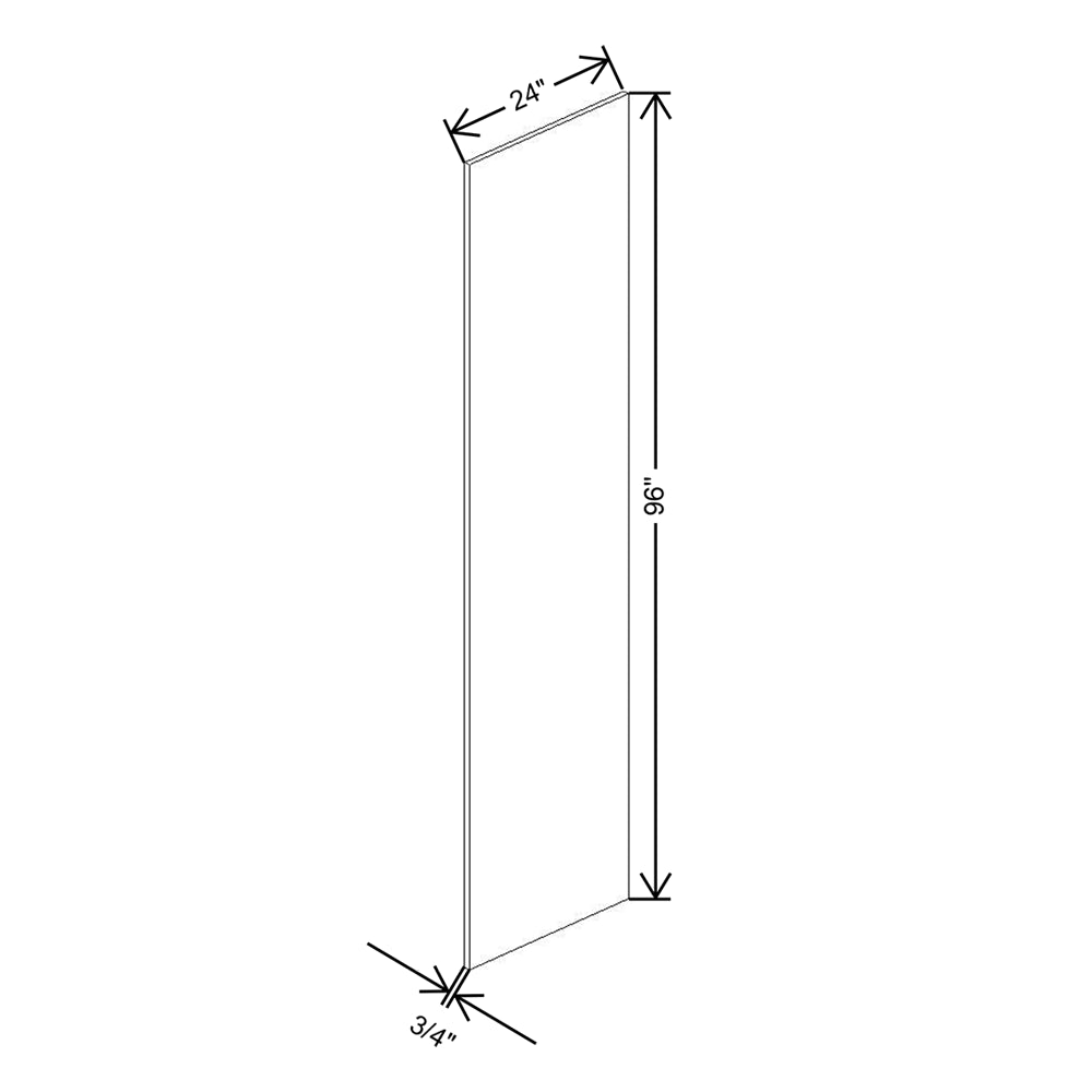 CNC Luxor Harvest 3/4" W X 96" H X 24" D Refrigerator End Panel