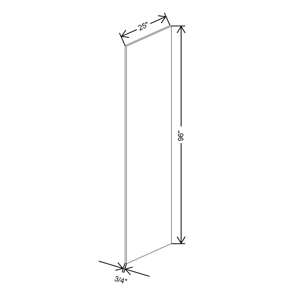 CNC Classic Milano Ash 3/4" W X 96" H X 25" D End Panel