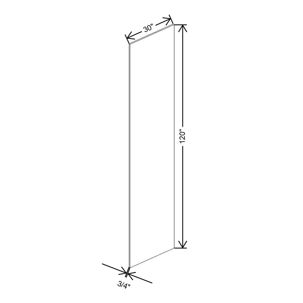 CNC Concord Elegant Smoky Grey 3/4" W X 120" H X 30" D Refrigerator End Panel