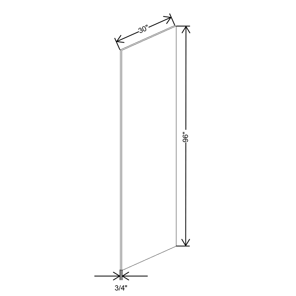 Cubitac Imperial Madison Dusk 30"D x 96"H Refrigerator 3/4"W Panel