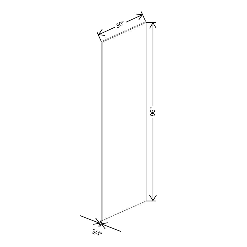 CNC Classic Milano Ash 3/4" W X 96" H X 30" D End Panel
