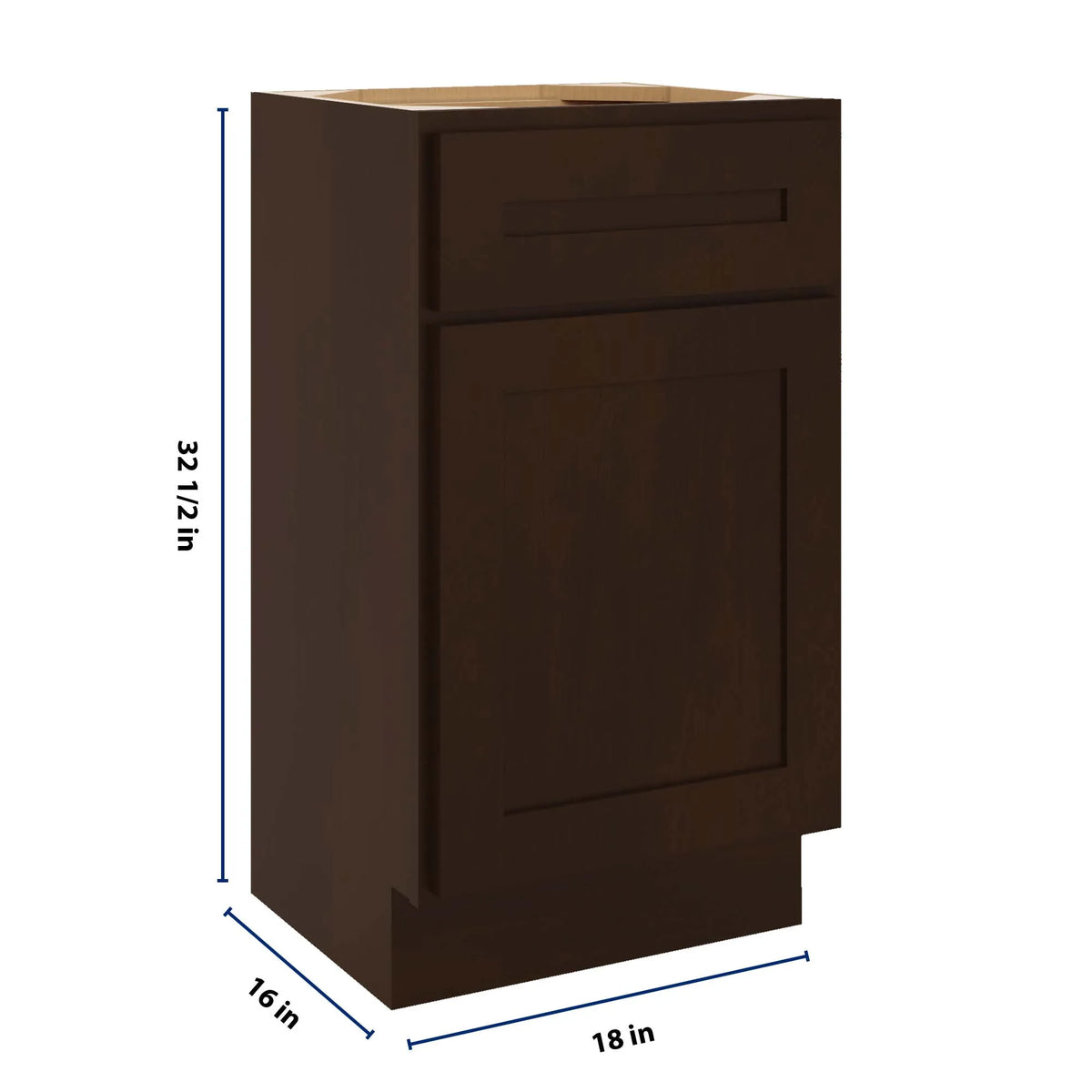 CNC Luxor 5-Piece Espresso 18" W Single Door Vanity Sink Base Cabinet