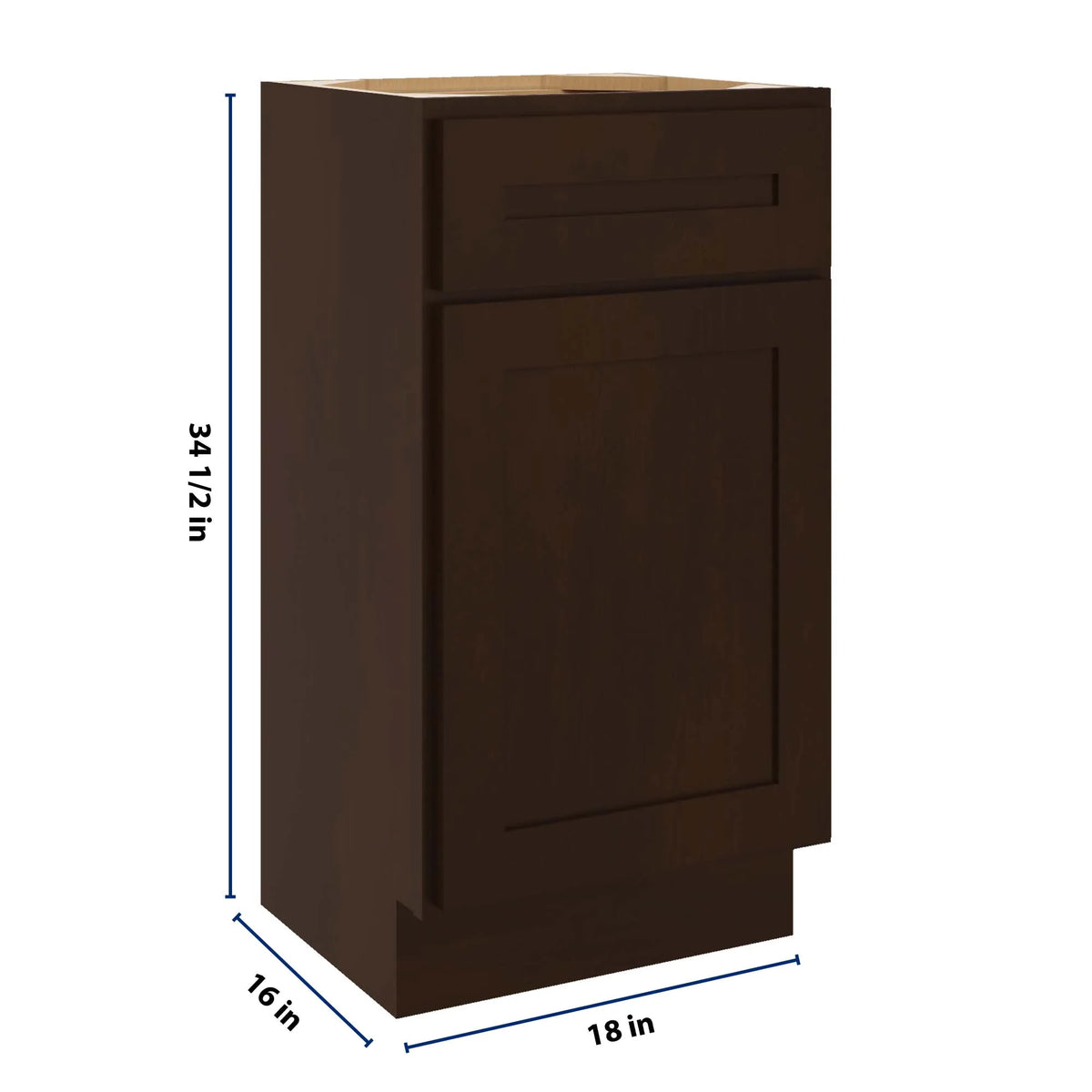 CNC Luxor 5-Piece Espresso 18" W X 34 1/2" H Single Door Vanity Sink Base Cabinet