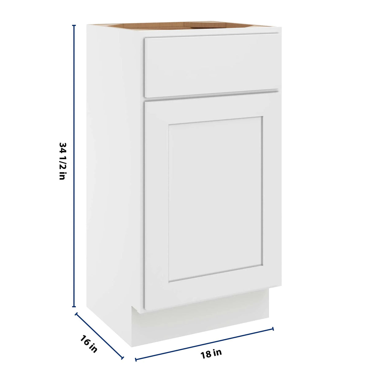 cnc luxor white 18 w x 34 1 2 h single door vanity sink base cabinet