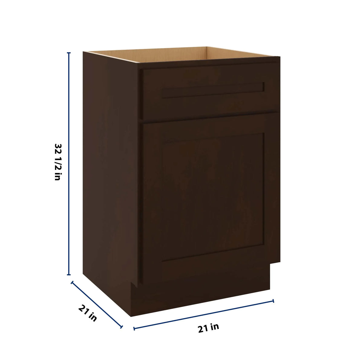 CNC Luxor 5-Piece Espresso 21" W Double Door Vanity Sink Base Cabinet