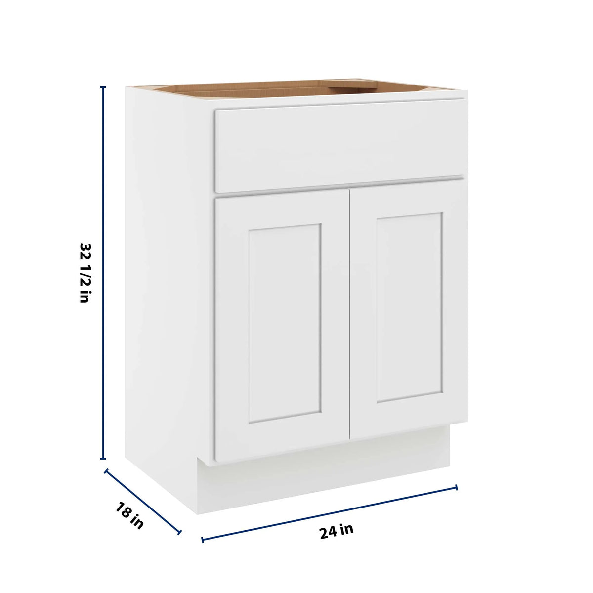 cnc luxor white 24 w x 18 h double door vanity sink base cabinet