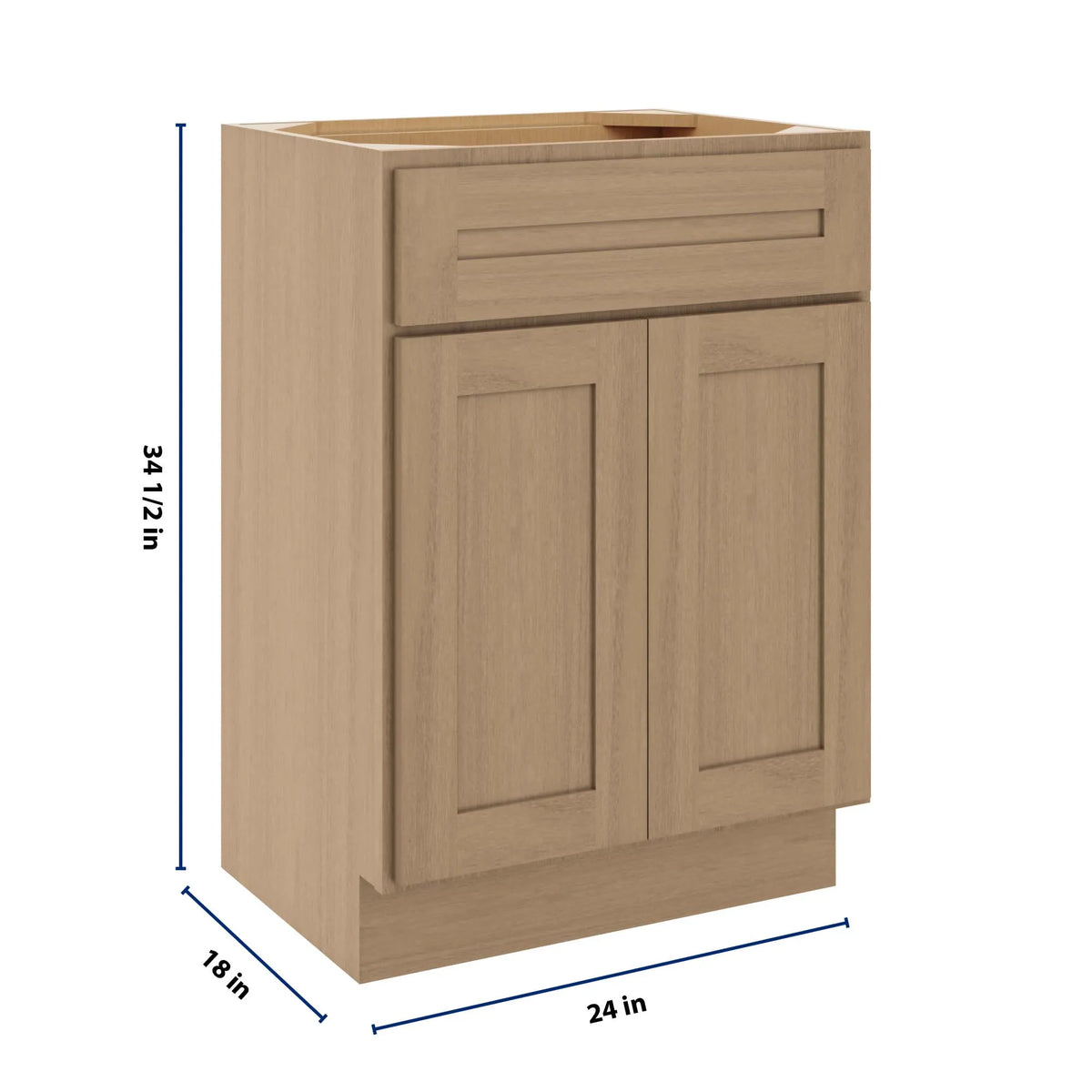 CNC Luxor 5-Piece Harvest 24" W X 34 1/2" H X 18" D Double Door Vanity Sink Base Cabinet