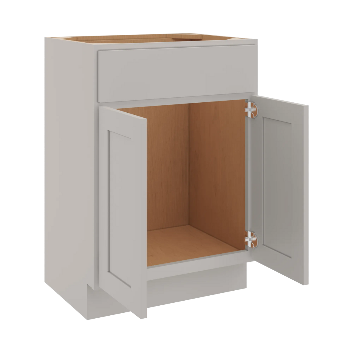 cnc luxor misty grey 24 w x 34 1 2 h x 18 d double door vanity sink base cabinet