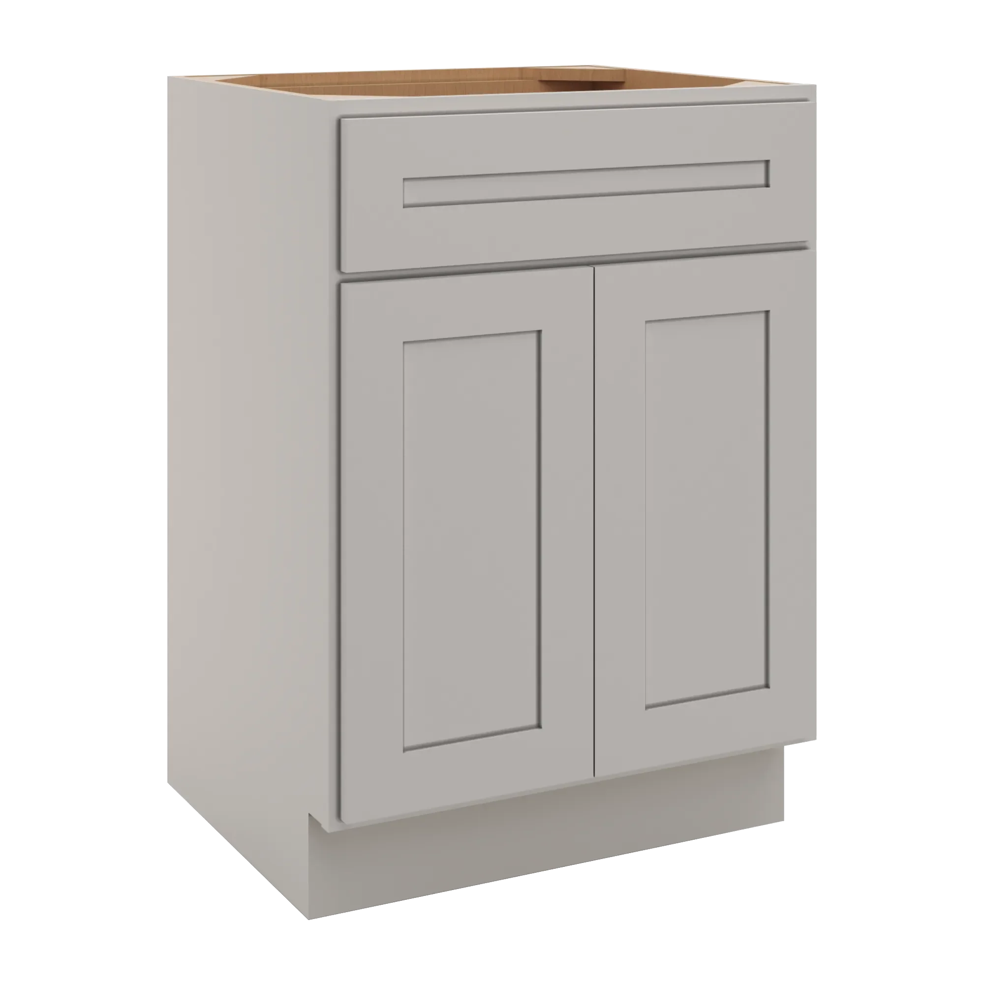 cnc luxor 5 piece misty grey 24 w x 34 1 2 h x 21 d double door vanity sink base cabinet